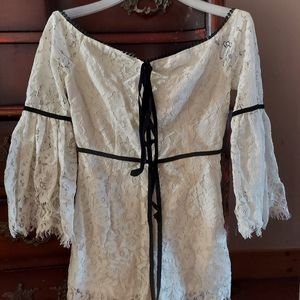 Vintage Lacy cream romper size small